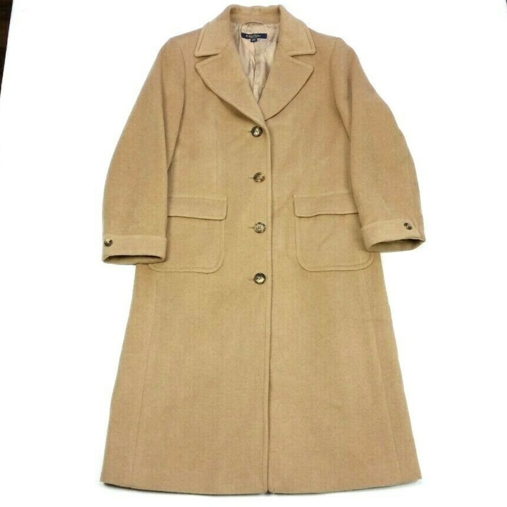 Brooks Brothers Camel Hair Long Trench Coat 12P 12